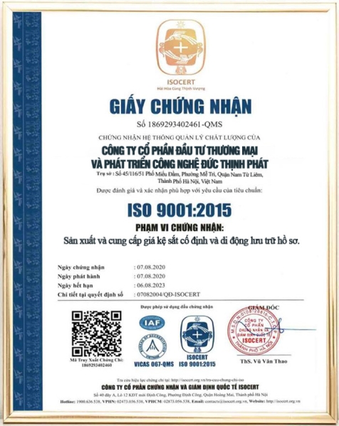 ISO 9001:2015 - Dịch Vụ Văn Thư Đức Thịnh Phát - Công Ty CP Đầu Tư Thương Mại Và Phát Triển Công Nghệ Đức Thịnh Phát